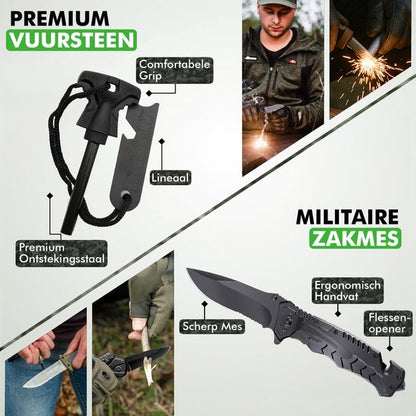 Travelhawk survival kit 29-delig outdoor noodset met draagkoffer