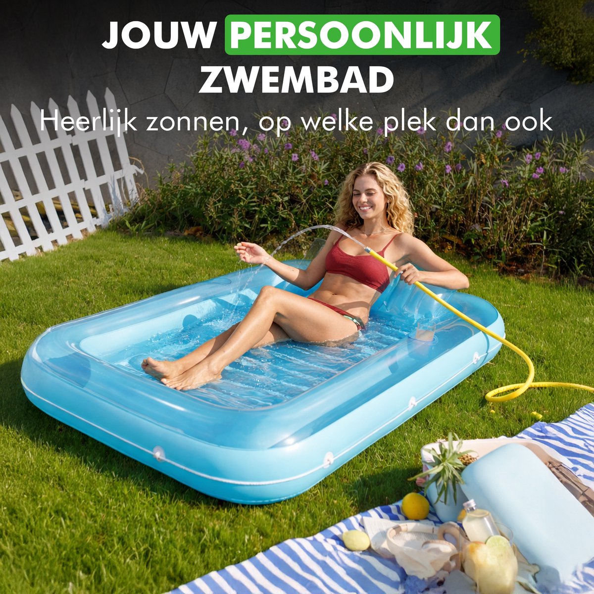 Travelhawk tanning bed luchtbed met waterlaag
