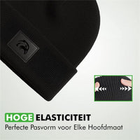 Travelhawk thermo muts zwart beschermt tegen wind