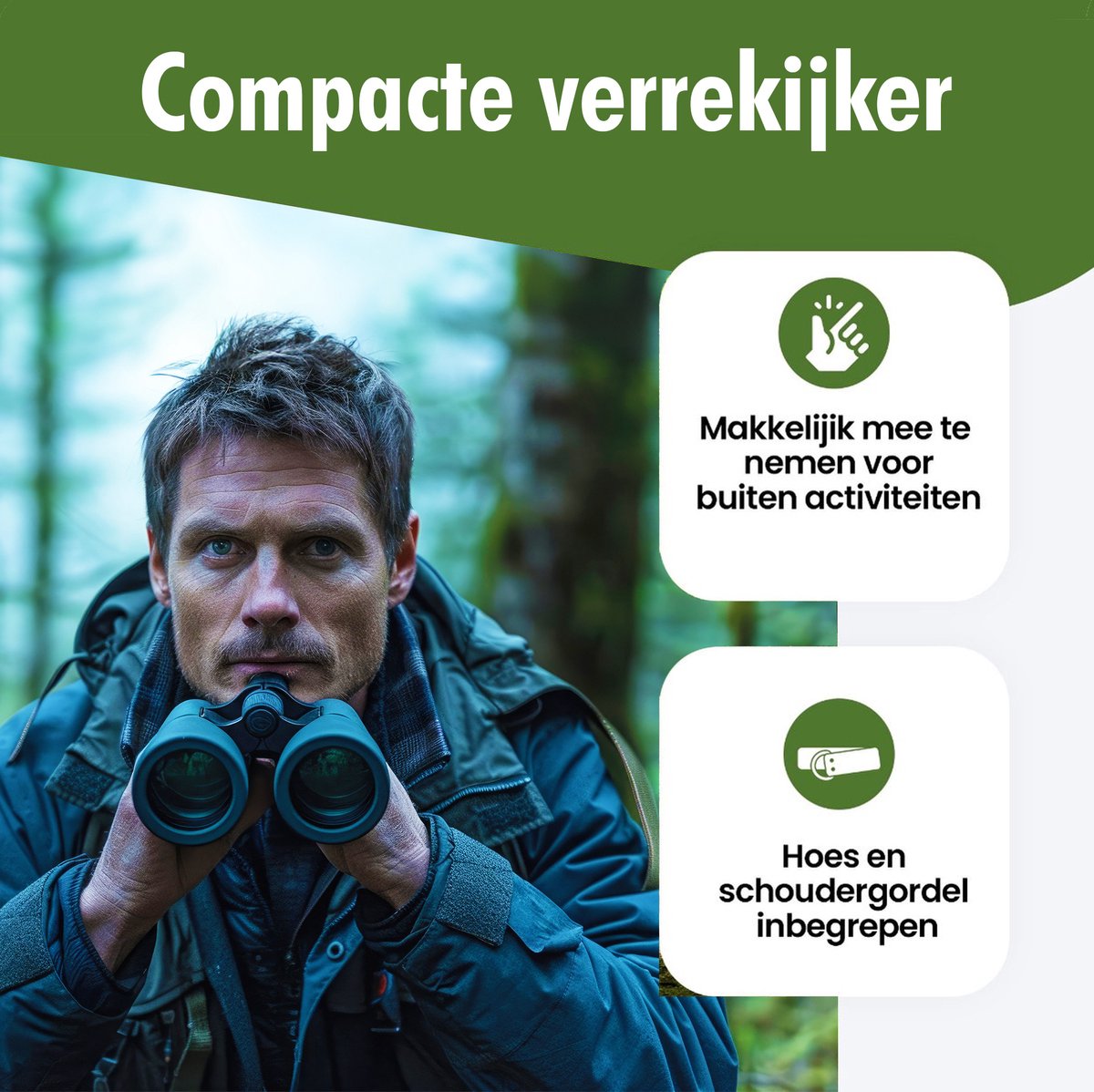 Travelhawk verrekijker 8x21 outdoor in gebruik