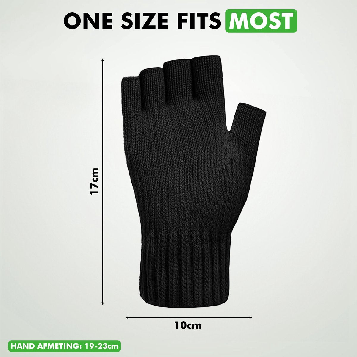 Travelhawk vingerloze stretch handschoenen detailmateriaal zwart