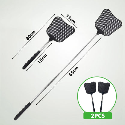 Travelhawk vliegmeppers met uitschuifbare steel volledig uitgeschoven