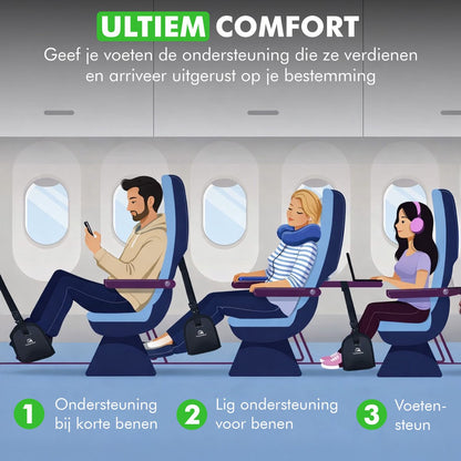 Travelhawk voetenhangmat voor trein en bus