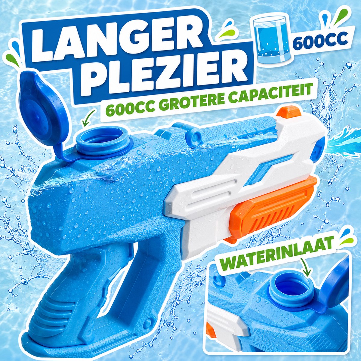 Travelhawk waterpistolen voor kinderen blauw en groen