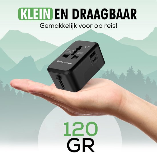 Travelhawk wereldstekker in hand club / reissetting
