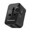 Travelhawk wereldstekker met USB-C en USB-A voor 150+ landen zwart
