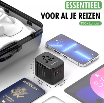 Travelhawk wereldstekker reisaccessoire klaar voor handbagage