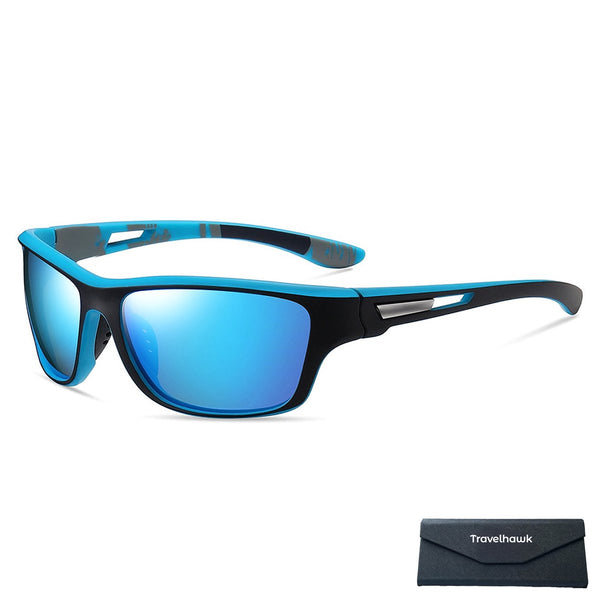 Travelhawk zonnebril gepolariseerde sportbril UV400 blauw