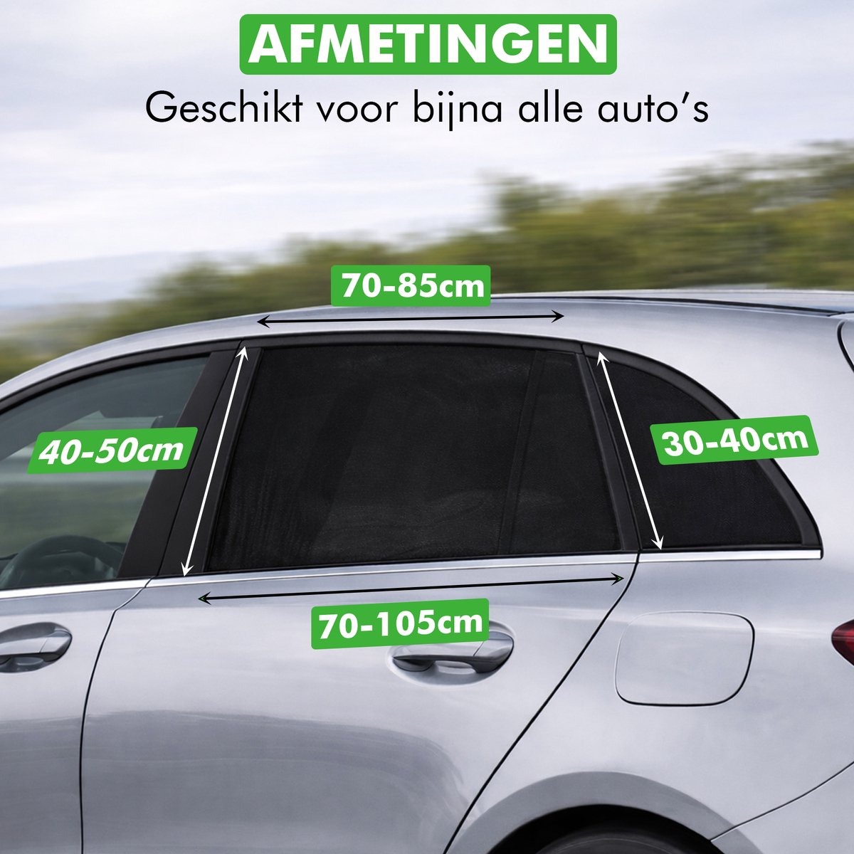 Travelhawk zonnescherm auto baby 2 stuks UV bescherming