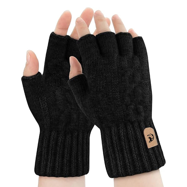 Travelhawk zwarte vingerloze handschoenen comfort