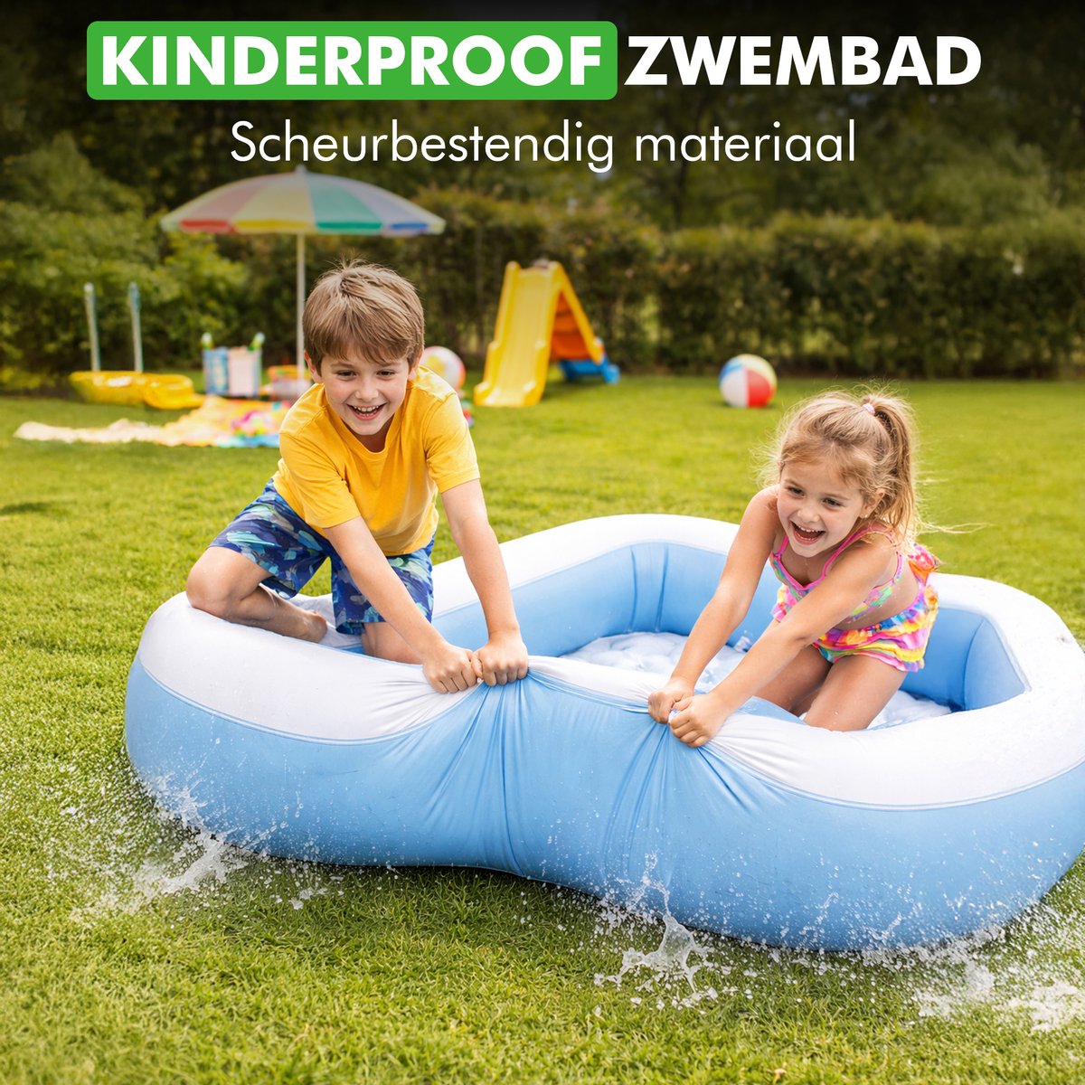 Travelhawk zwembad meerdere kinderen spelend
