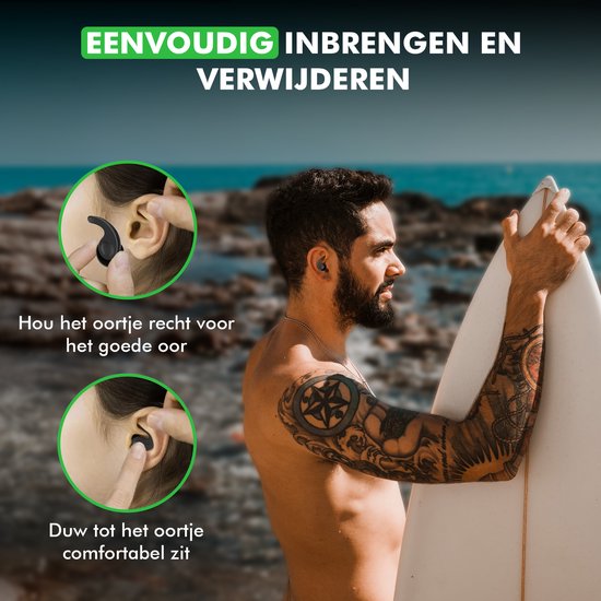 Travelhawk zwemoordoppen set voor zwemmen