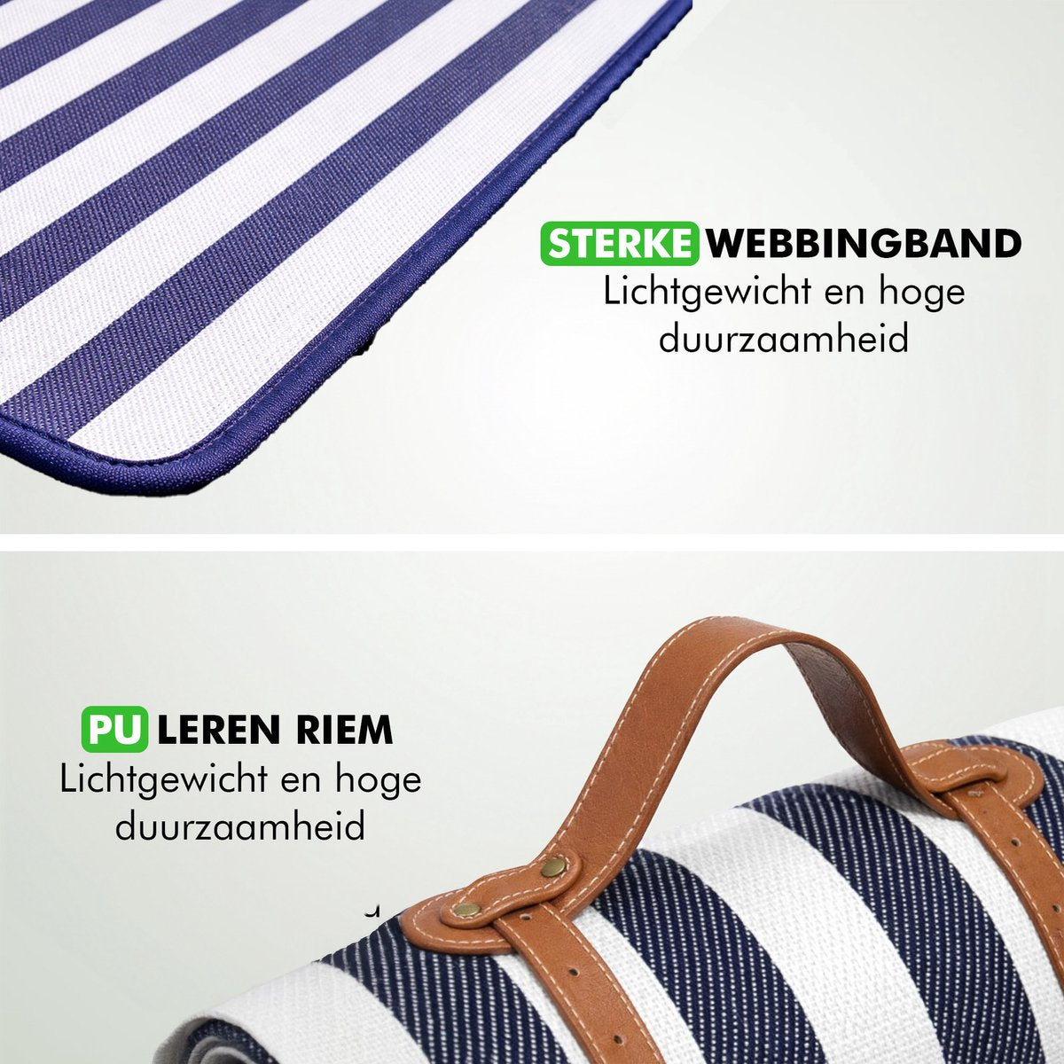 Wasbaar picknickkleed met compact opbergdesign