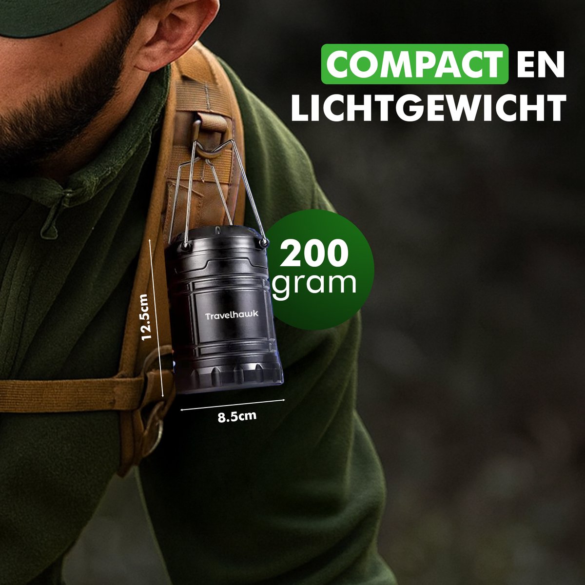 Waterbestendige campinglamp voor buitengebruik tijdens regenachtige omstandigheden