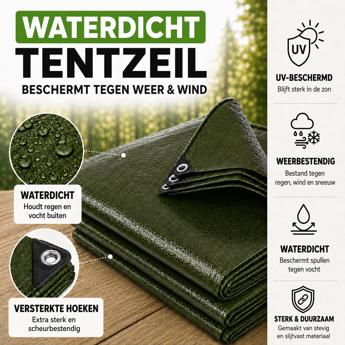Waterdicht afdekzeil voor tuinmeubelen en tuin