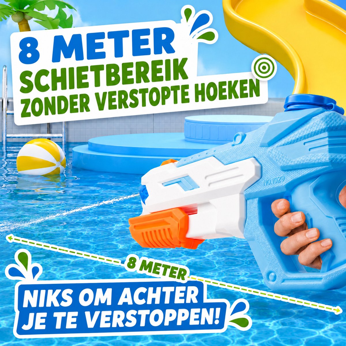Waterpistool met groot waterreservoir van 600 ml