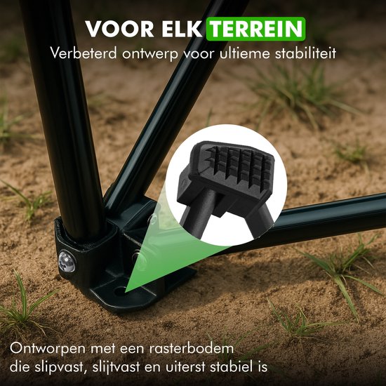 XL campingstoel Travelhawk zwart stevig frame