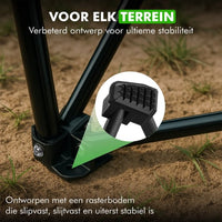 XL campingstoel Travelhawk zwart stevig frame