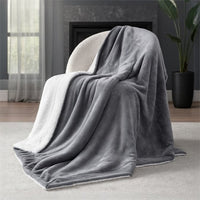 Zachte dubbellaagse fleece plaid Travelhawk grijs