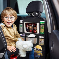 Zwarte Travelhawk autostoel organizer met tablethouder