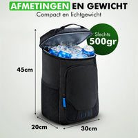 Zwarte koelrugzak voor picknick en reizen