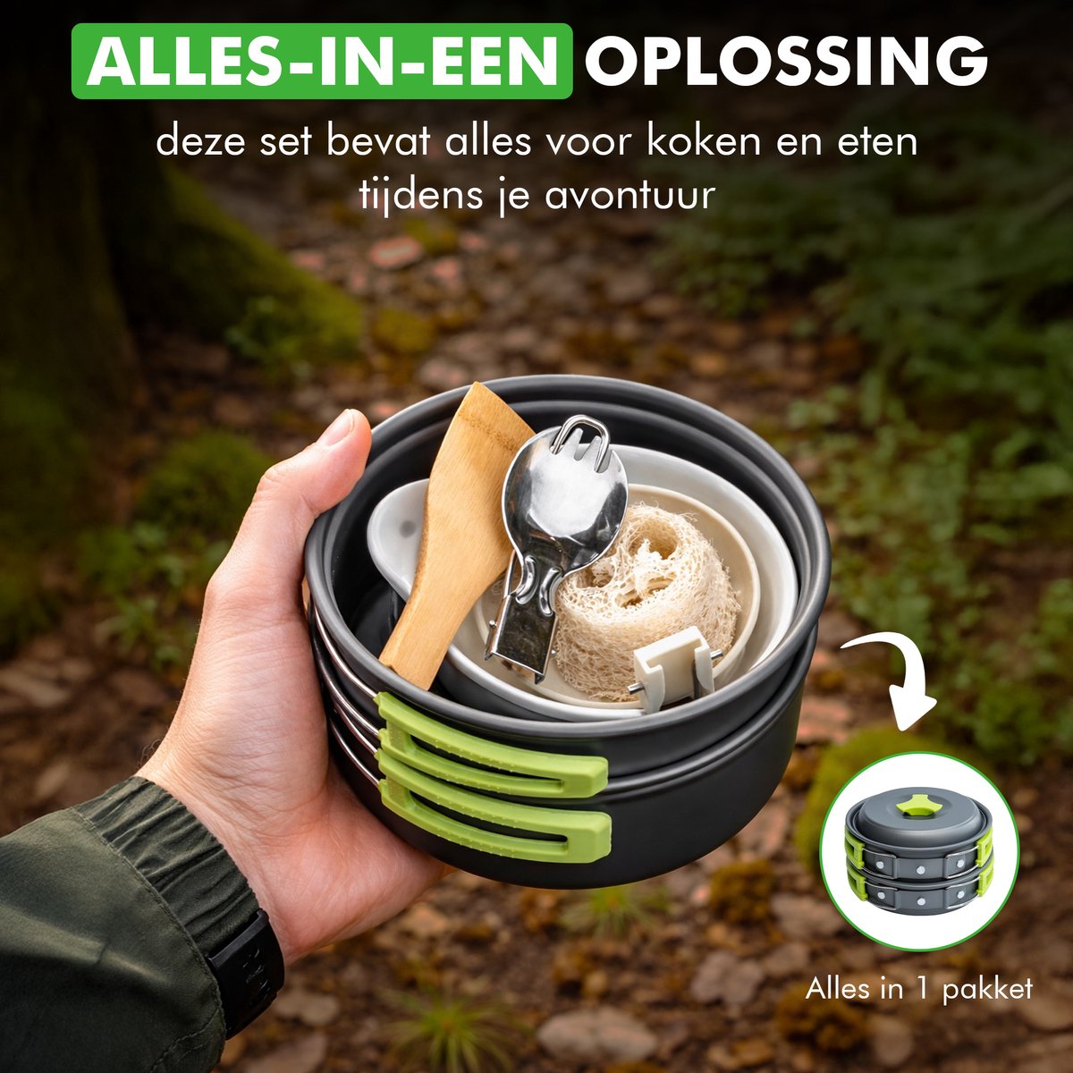 aluminium camping set voor backpacken en reizen