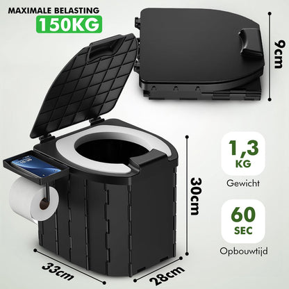 camping toilet met biologisch afbreekbare zakjes
