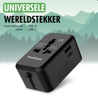 close-up USB-C- en USB-poorten reisstekker Travelhawk