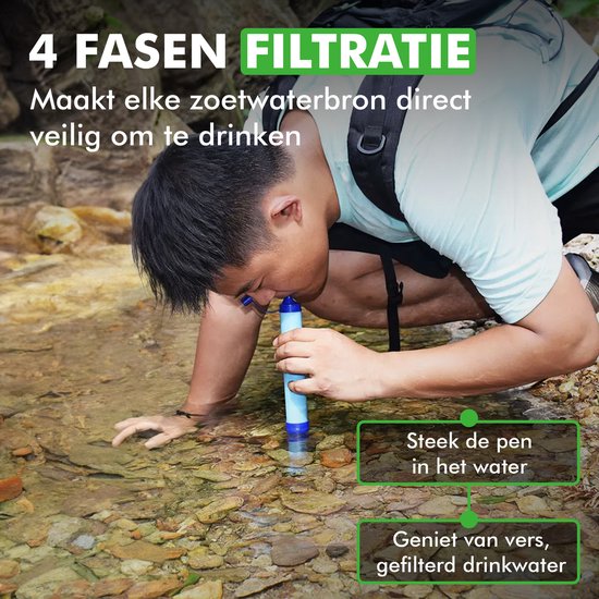 close-up travelhawk waterfilter met waterstroom