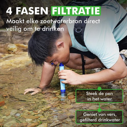 close-up travelhawk waterfilter met waterstroom
