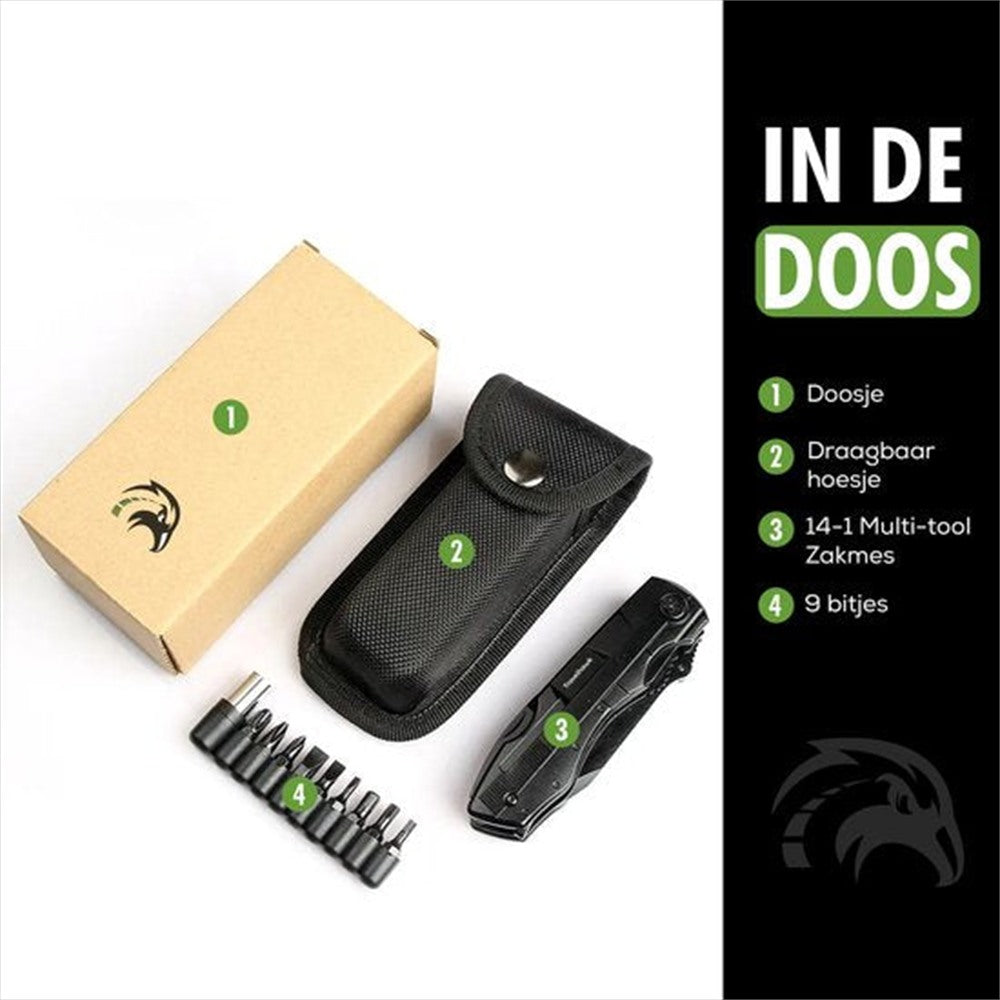close-up van bitset en vergrendelmechanismen Travelhawk multitool