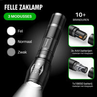 close-up van lens en aluminium behuizing travelhawk zaklamp