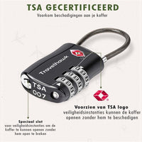 close-up van travelhawk kofferslot met cijfercode