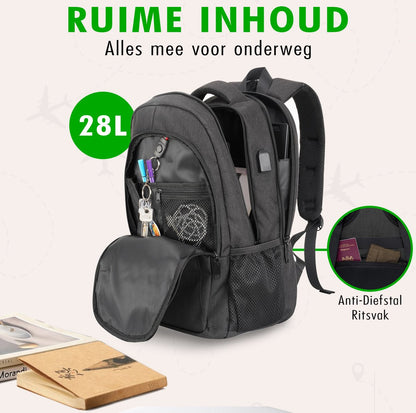 close-up van usb-poort travelhawk rugzak