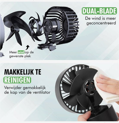 close-up ventilator Travelhawk met waaier