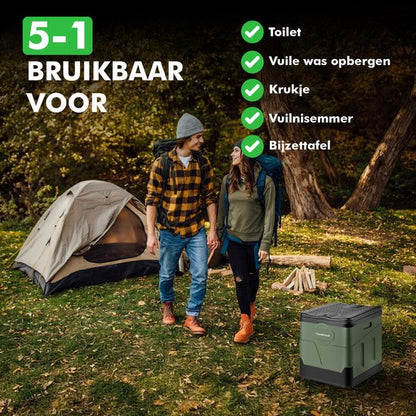 compact campingtoilet travelhawk voor buitengebruik