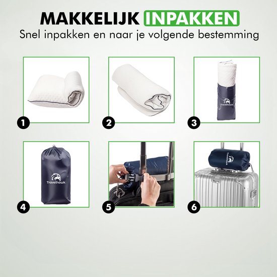 compact opgevouwen travelhawk reiskussen met etui