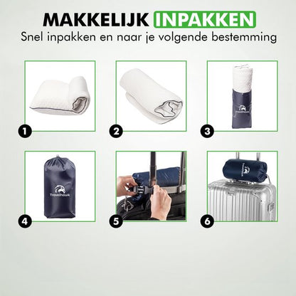 compact opgevouwen travelhawk reiskussen met etui