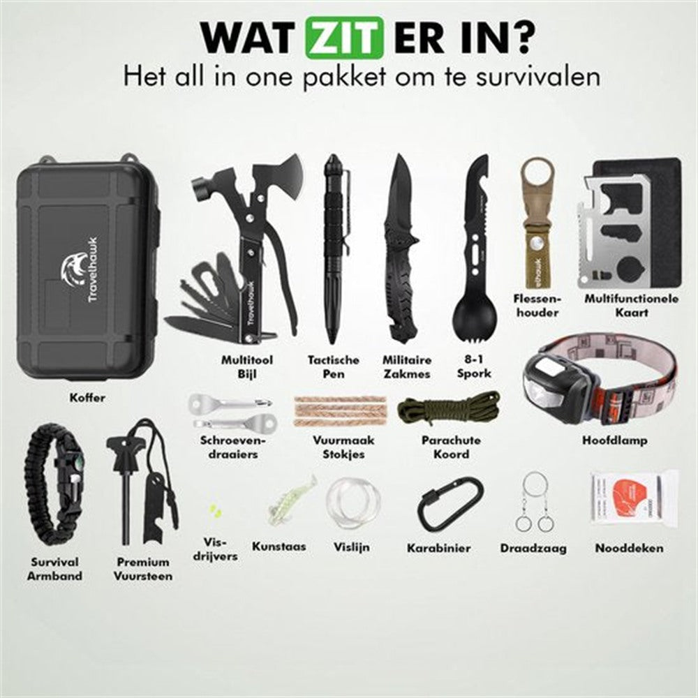 compacte travelhawk noodset outdoor met tools