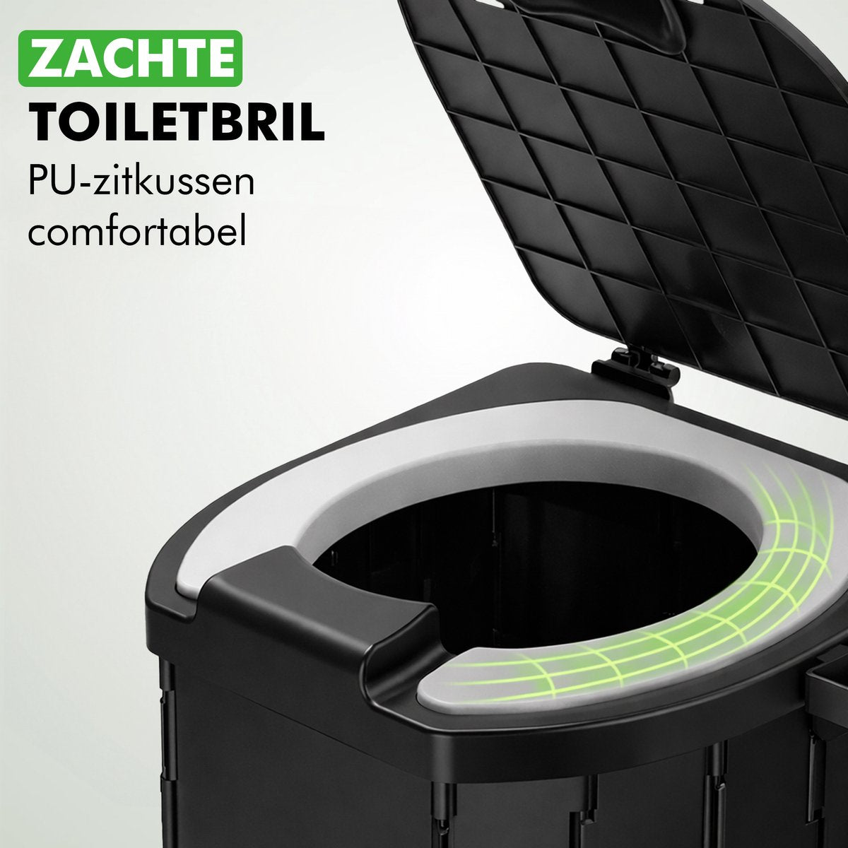 draagbaar toilet met absorptie zakjes
