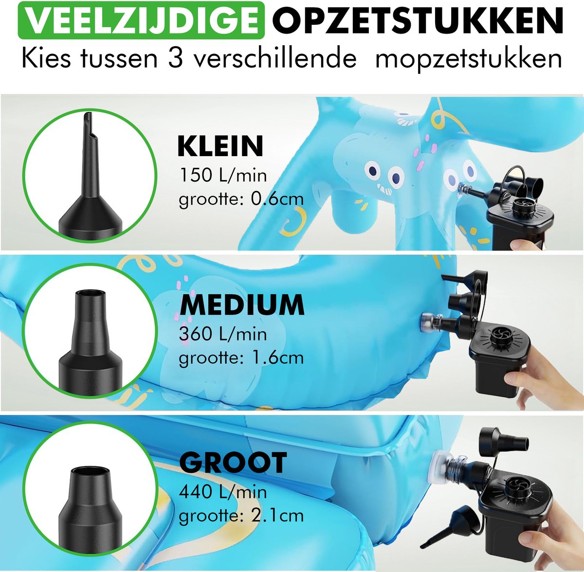 elektrische pomp luchtbed snel opblazen kamperen