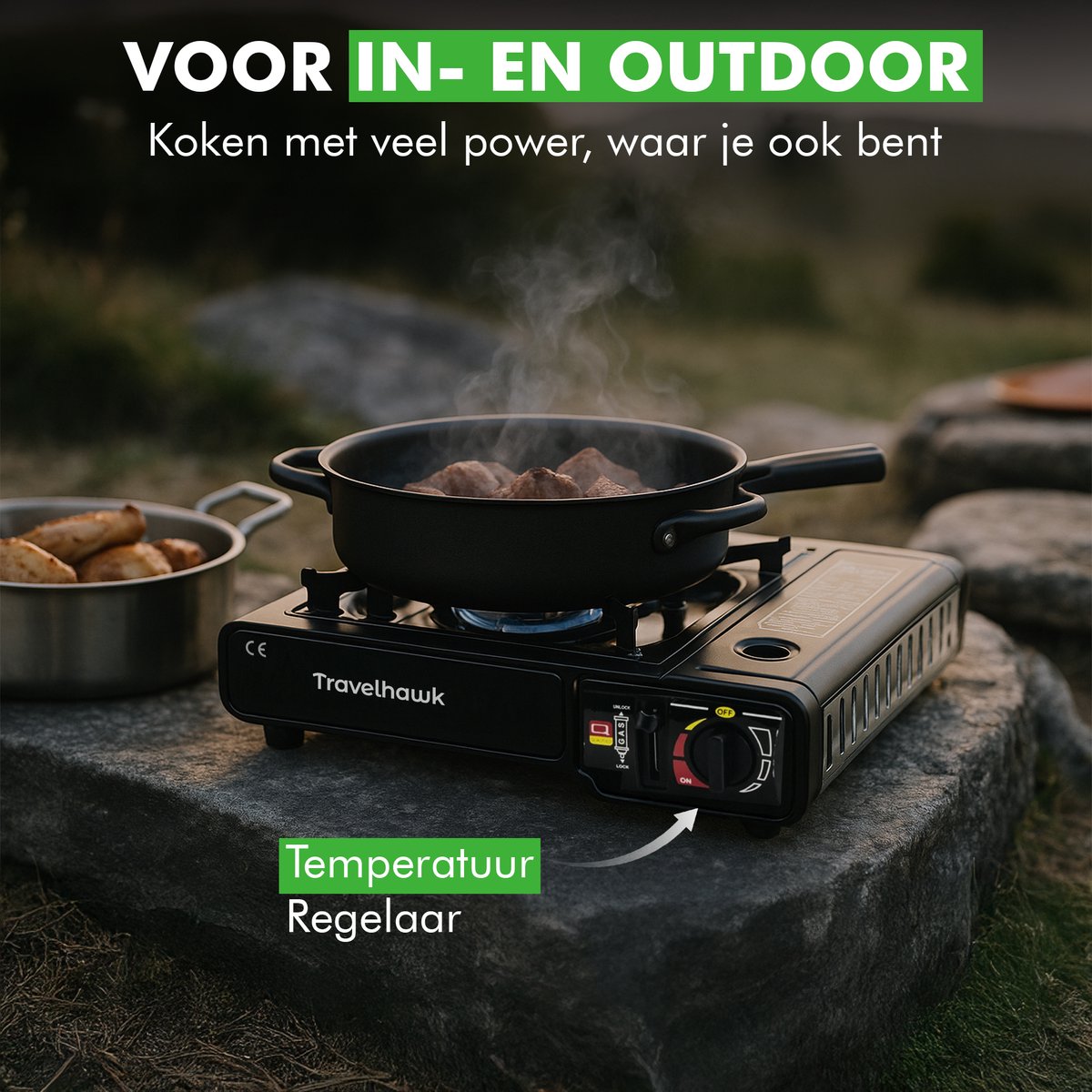 gasbrander travelhawk kooktoestel met pan
