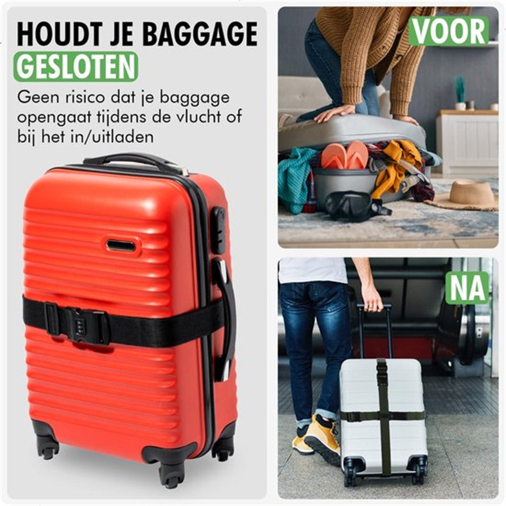 kofferriem travelhawk om koffer gespannen