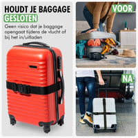 kofferriem travelhawk om koffer gespannen