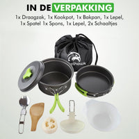 lichtgewicht pannenset camping met accessoires
