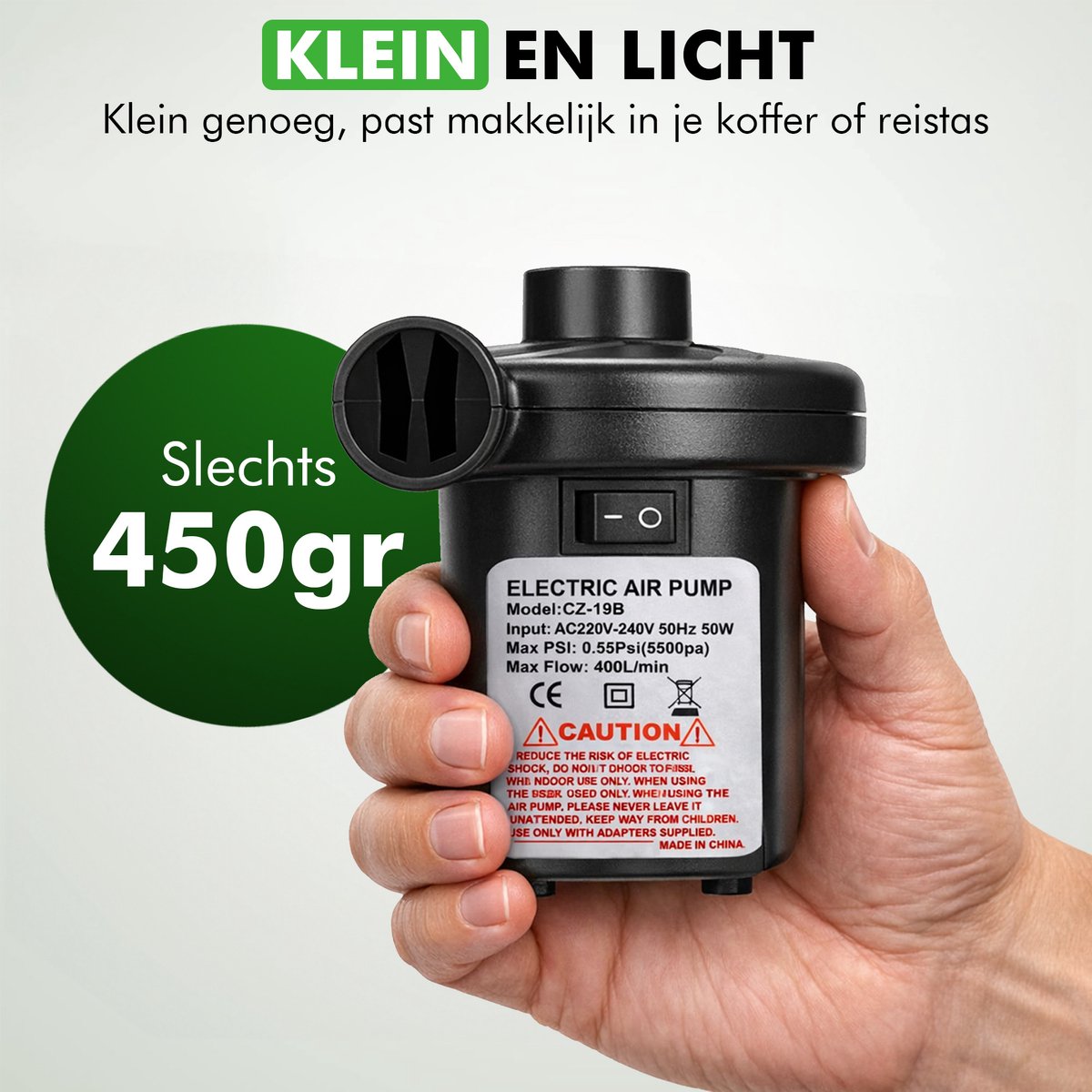 luchtpomp 12V aansluiting
