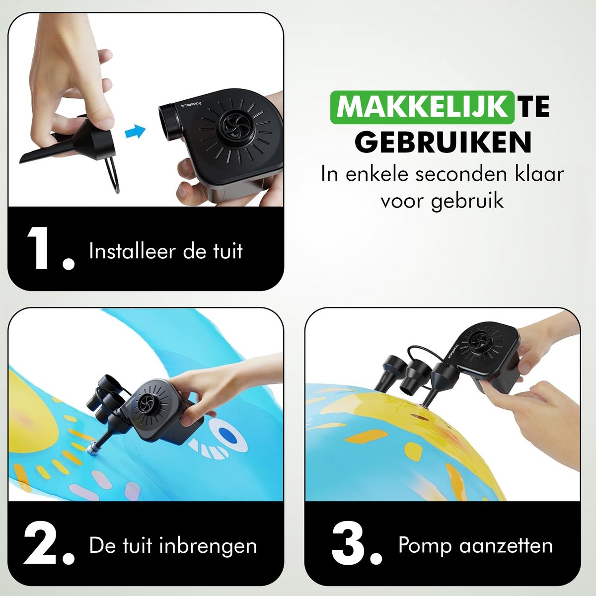 luchtpomp 12V aansluiting auto kamperen
