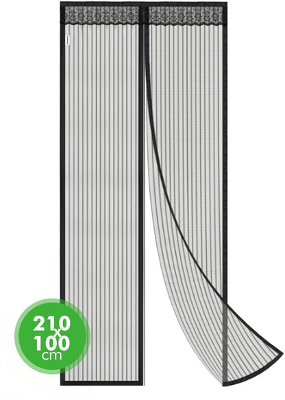 magnetisch vliegengordijn 210x100 zwart deurhor Travelhawk
