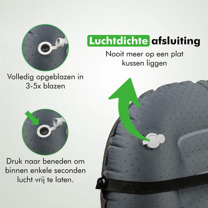 Travelhawk Reiskussen Opblaasbaar Lichtgewicht Zwart