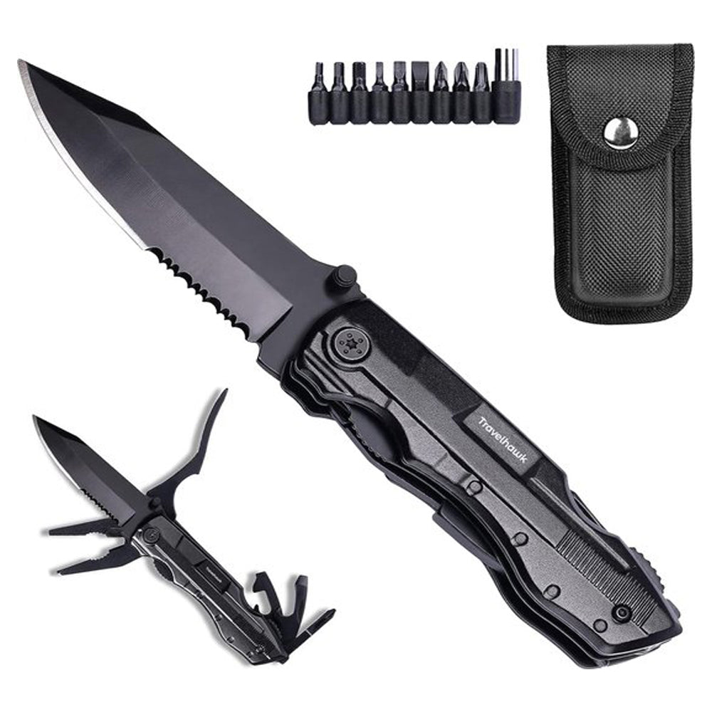 multitool zakmes travelhawk in nylon beschermhoes